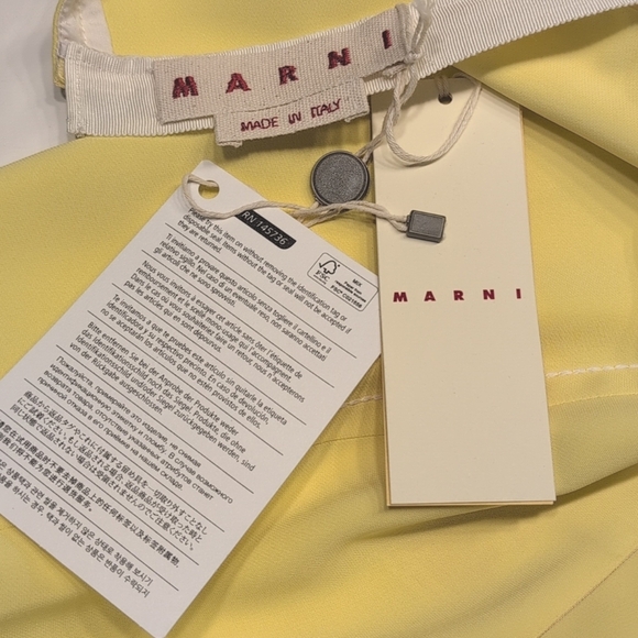 NWT MARNI Yellow Pleated Stretch -Crepe Midi Dress Size 38 - Picture 11 of 14